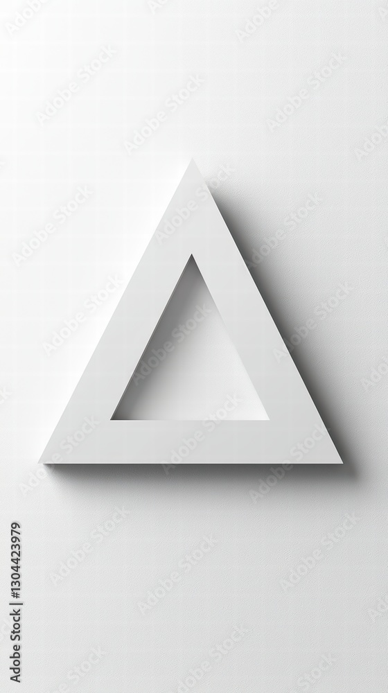 Geometric Harmony: A minimalist presentation of a precisely shaped, crisp, white triangle casting a subtle shadow, exuding an aura of balance and simplicity. Geometric Harmony: A minimalist presentation of a precisely shaped, crisp, white triangle casting a subtle shadow, exuding an aura of balance and simplicity.