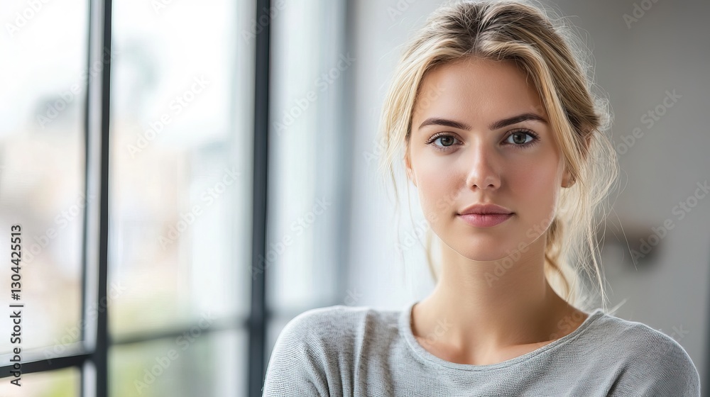 Young Professional in Focus: Serene Office Portrait
Young Professional in Focus: Serene Office Portrait