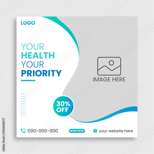Professional Health care social media post vector template Design Fully editable.