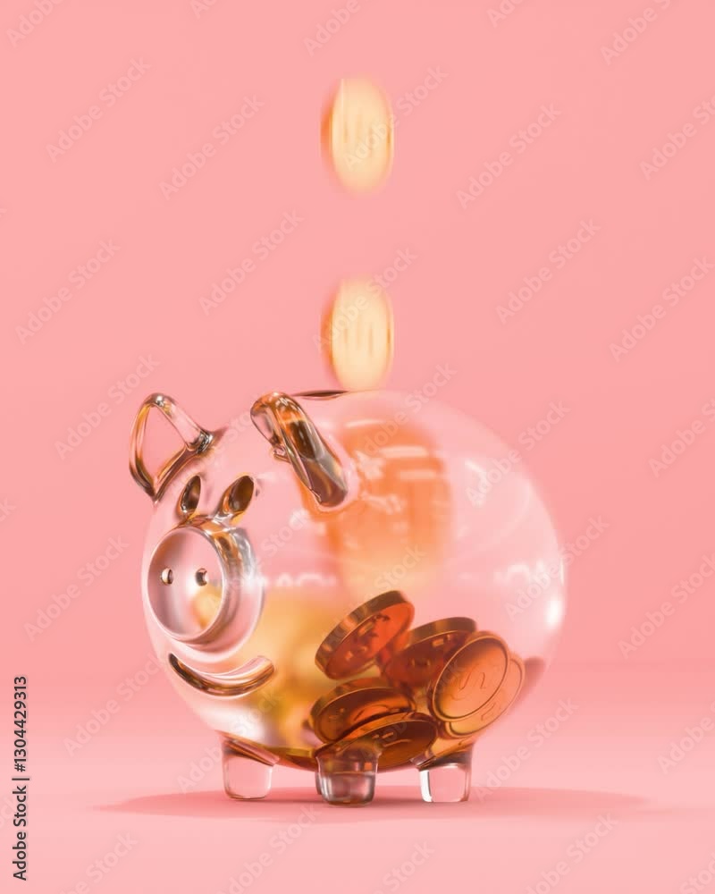 piggy bank with American money