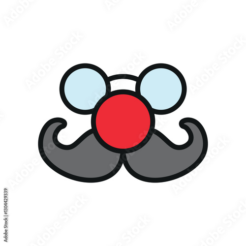 Clown nose icon symbolizes playful humor, ideal for April Fool's Day designs, circus themes, comedy events, and prank-related visuals.