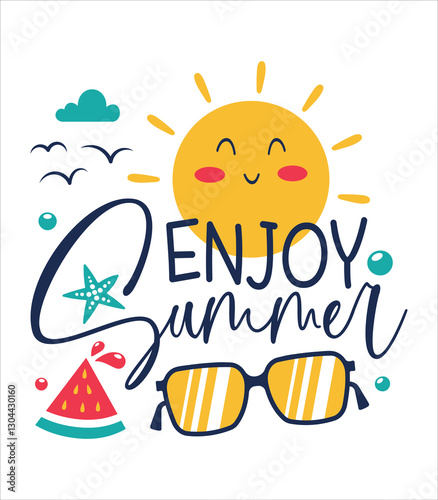 Enjoy summer typography t-shirt design
