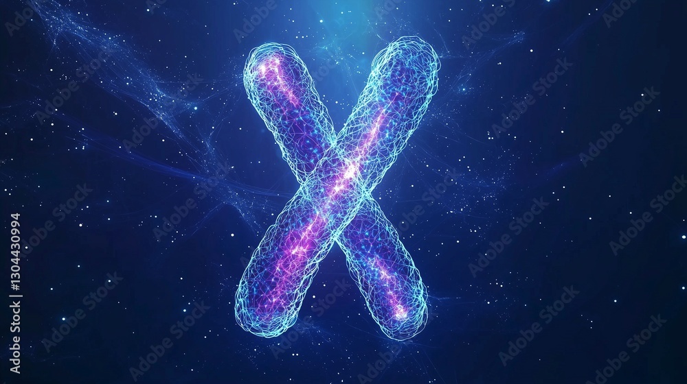 Chromosome illustration representing genome editing and genetic modification. Chromosome illustration representing genome editing and genetic modification.
