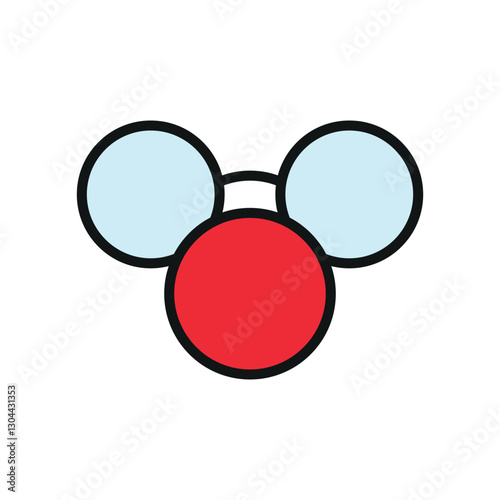 Clown nose icon symbolizes playful humor, ideal for April Fool's Day designs, circus themes, comedy events, and prank-related visuals.