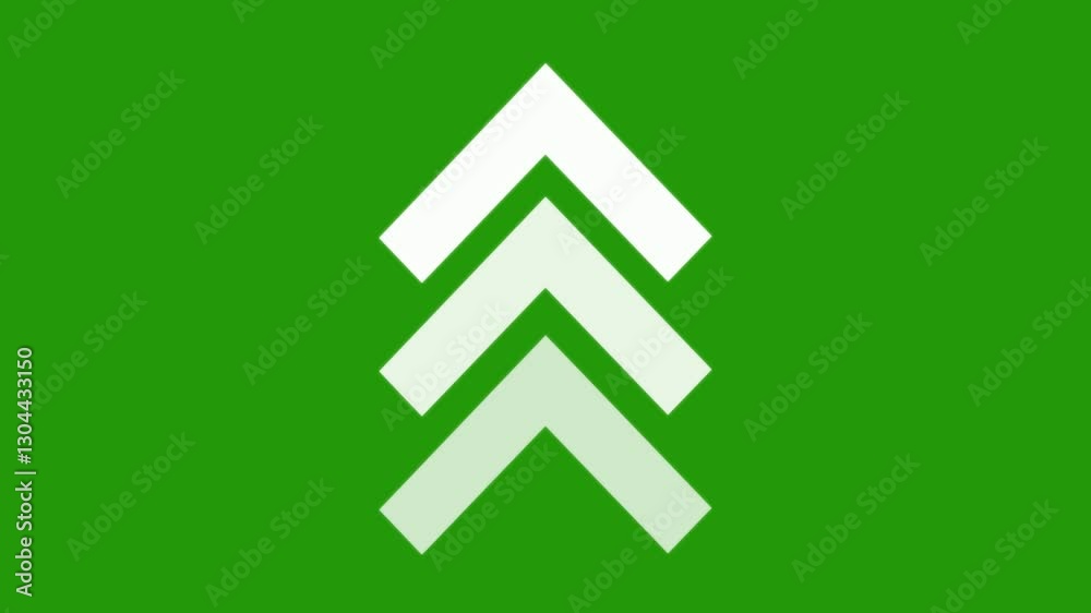 3d arrow icon swipe up animation green background. UP Directional Arrow Loop Animation. Animated arrows for the overlay video layer. 3d arrow directional.