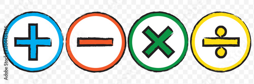 plus and minus icon on transparent Background. EPS 10.