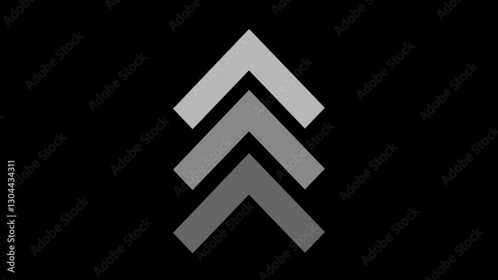 3d arrow icon swipe up animation black background. UP Directional Arrow Loop Animation. Animated arrows for the overlay video layer. 3d arrow directional.