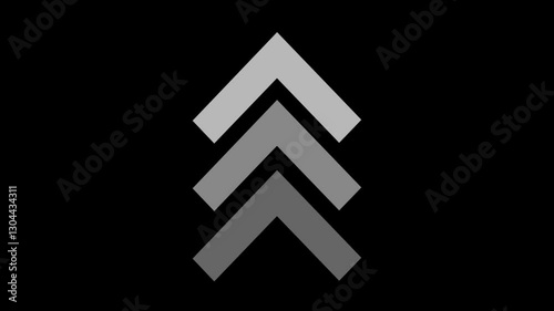 3d arrow icon swipe up animation black background. UP Directional Arrow Loop Animation. Animated arrows for the overlay video layer. 3d arrow directional.
