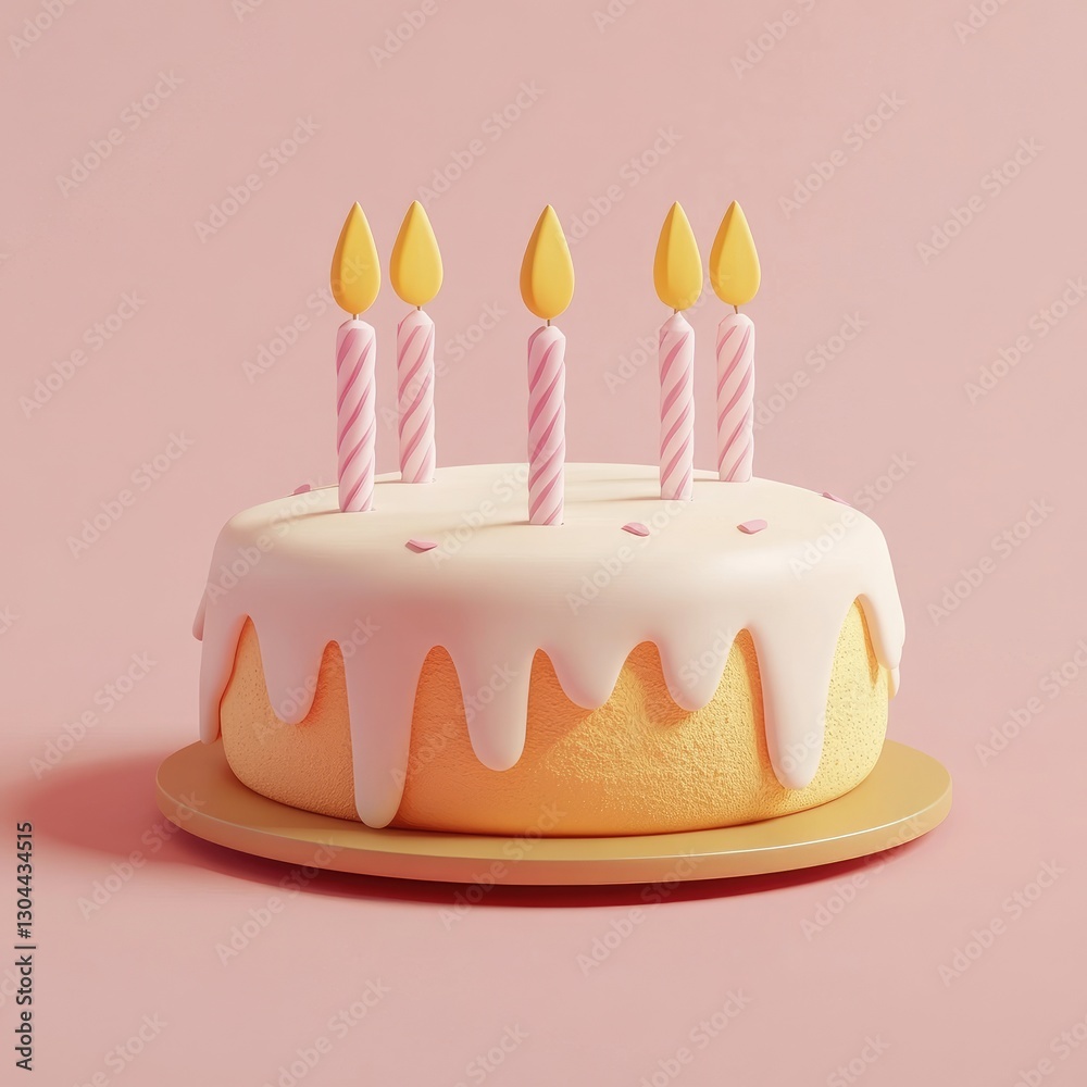 A decorated cake is presented with lit candles for celebration events A decorated cake is presented with lit candles for celebration events