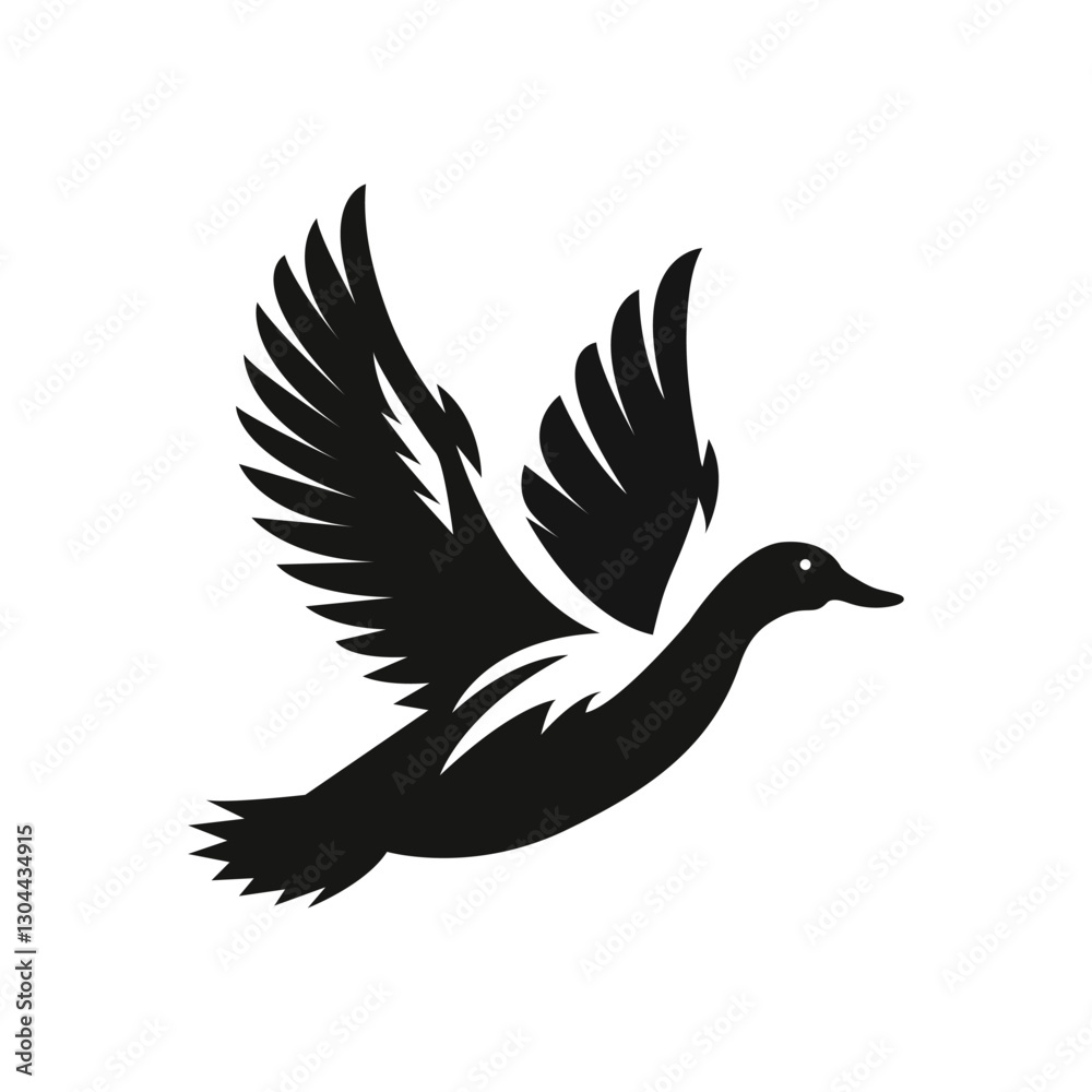 Fototapeta premium Duck Bird silhouette vector illustration