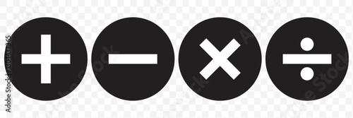 plus and minus icon on transparent Background. EPS 10.