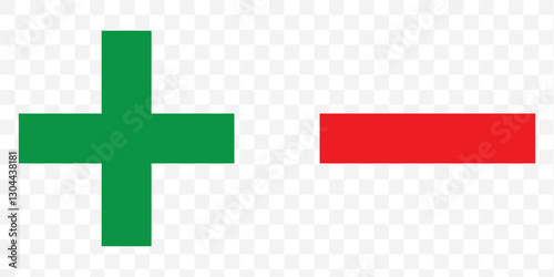 plus and minus icon on transparent Background. EPS 10.