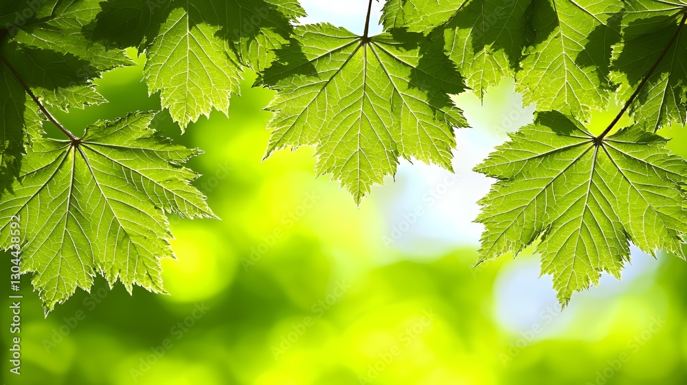 Vibrant Green Leaves Closeup In Bright Sunlight Vibrant Green Leaves Closeup In Bright Sunlight