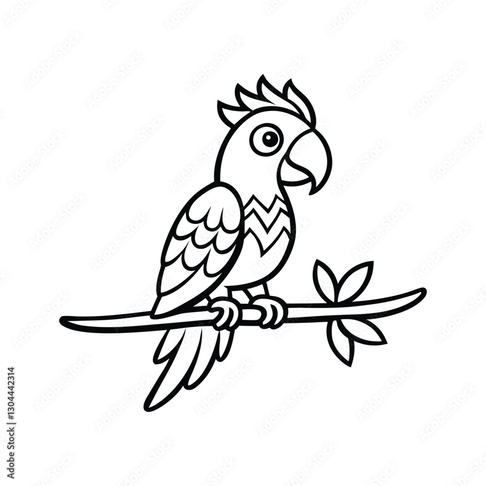 Fototapeta premium vector illustration of a parrot coloring book