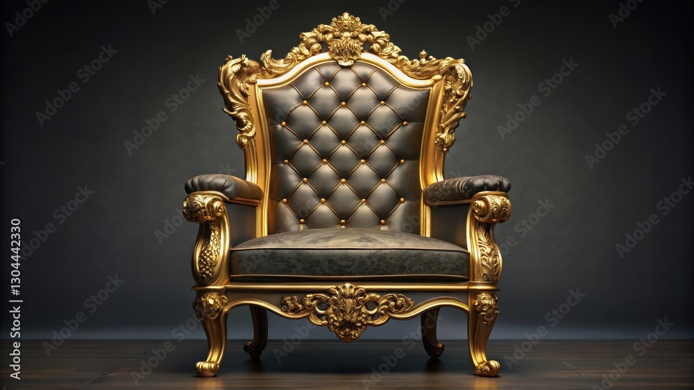 The throne's back is adorned with golden accents and delicate patterns, while the armrests feature polished ebony wood, exuding an air of opulence , lavish accents, golden throne The throne's back is adorned with golden accents and delicate patterns, while the armrests feature polished ebony wood, exuding an air of opulence , lavish accents, golden throne