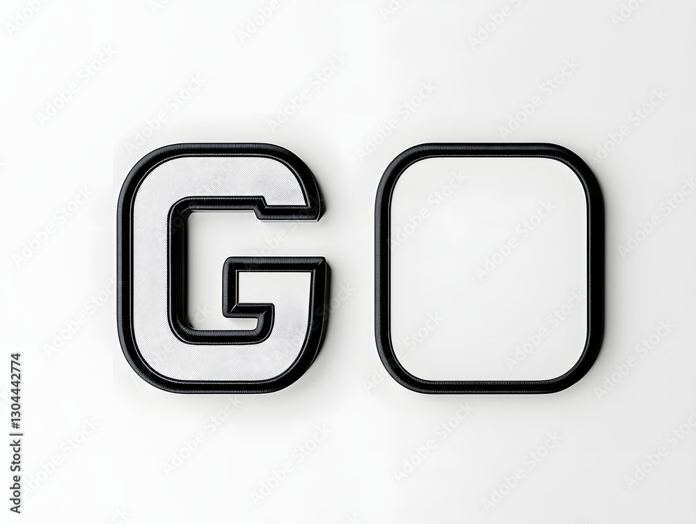 Minimalist Black and White Letter G Embroidered Patch Mockup