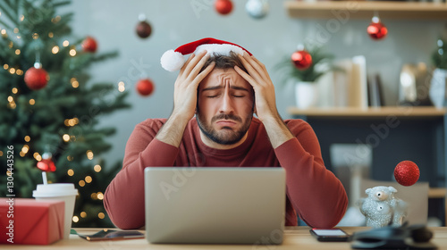 Christmas Stress: Man in Sa...