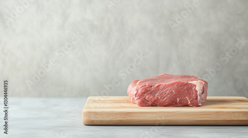 Freshly Cut Steak on Cuttin...