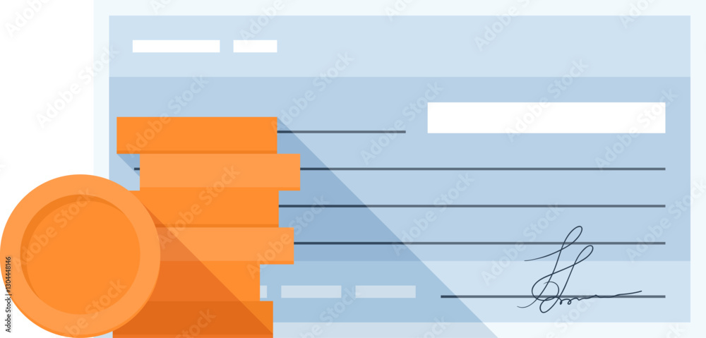 Fototapeta premium check payment flat web icon concept