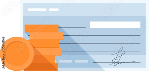 check payment flat web icon concept
