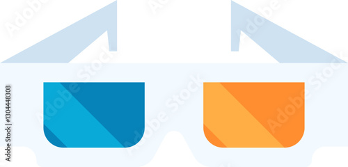 stereoscopic media flat web icon concept
