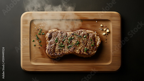 Savory Steak on Wooden Boar...