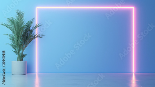 Neon Frame and Plant: A mod...