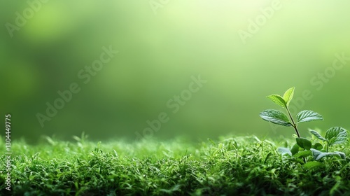 A pristine blank white tri-fold brochure, its edges crisp and clean, rests against a vibrant green backdrop, inviting viewers to explore its boundless potential. The brochure is minimalist design photo