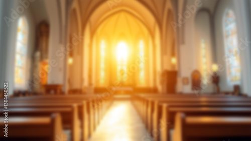 Abstract bokeh background of catholic church. AI Generated Images photo