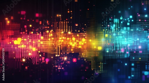 Wallpaper Mural abstract background with colorful pixelated patterns and digital elements, vibrant tones, retro digital texture, sharp and clean Torontodigital.ca