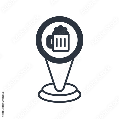 pub icon. vector.Editable stroke.linear style sign for use web design,logo.Symbol illustration.