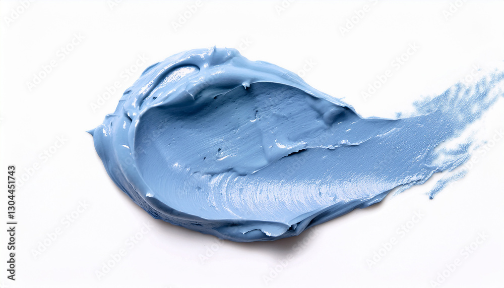 Obraz premium Smear of blue clay face mask. Refreshing and nourishing cosmetic product. Skincare and wellness