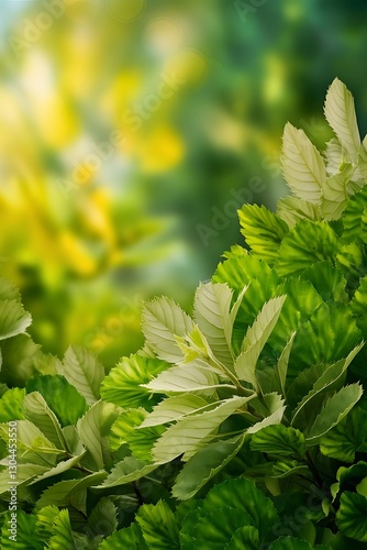 Green Leaves, Botany Background Image Showing Symbol of Green Environment or Sustainability