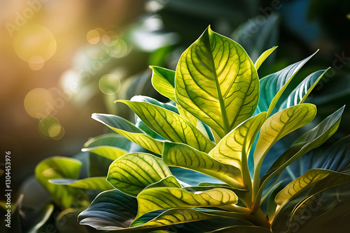 Green Leaves, Botany Background Image Showing Symbol of Green Environment or Sustainability