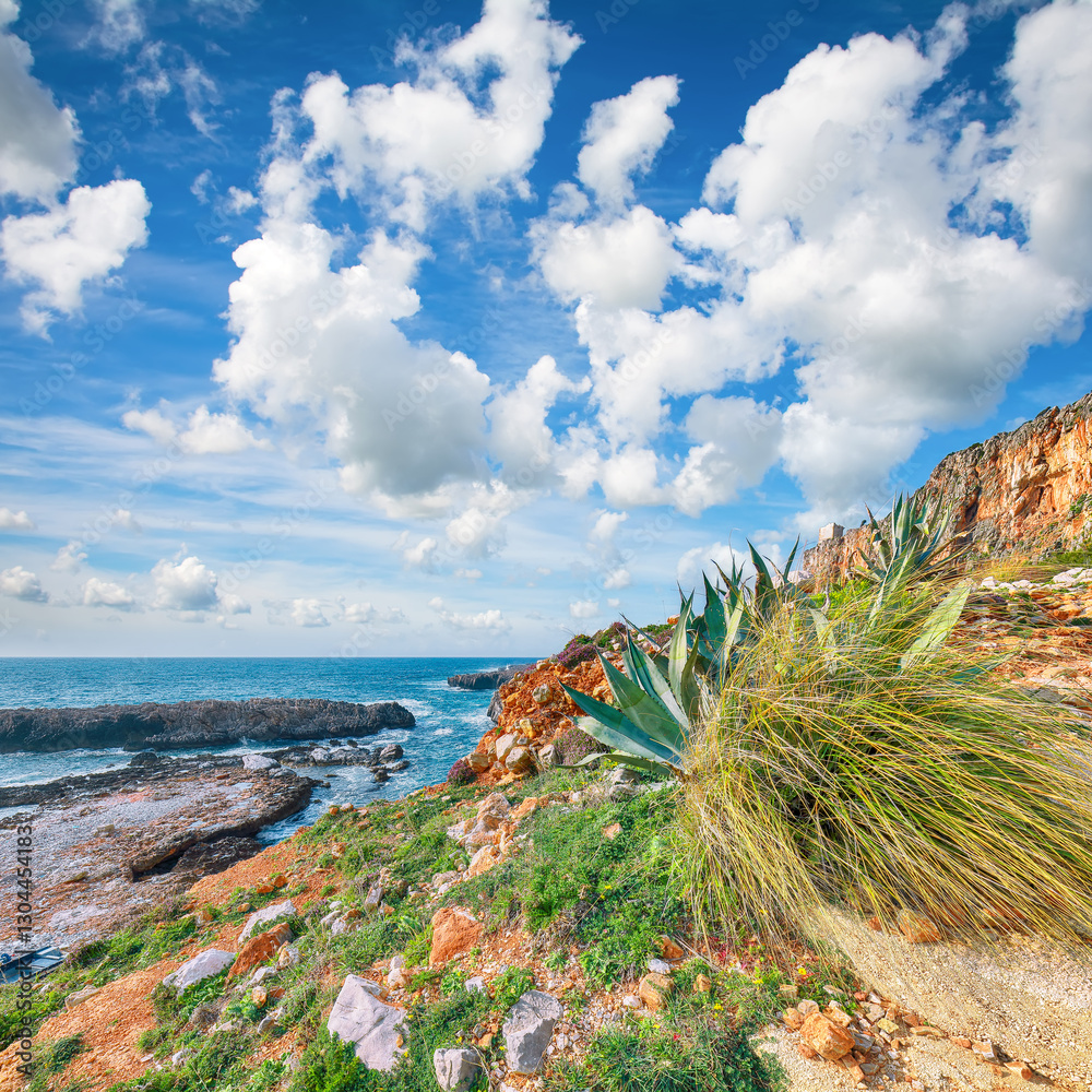 Superb seascape of Isolidda Beach near San Vito cape.