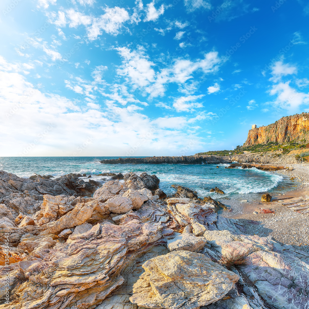 Outstanding seascape of Isolidda Beach near San Vito cape.