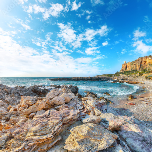 Obraz na płótnie Outstanding seascape of Isolidda Beach near San Vito cape. w salonie