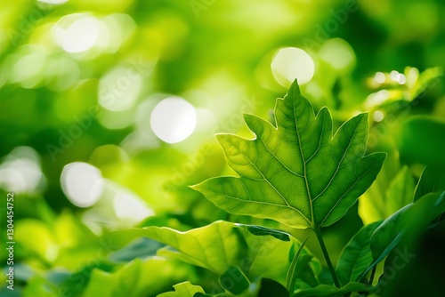 Green Leaves, Botany Background Image Showing Symbol of Green Environment or Sustainability