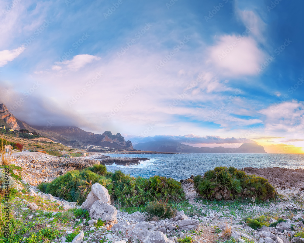 Marvelous seascape of Isolidda Beach near San Vito cape.