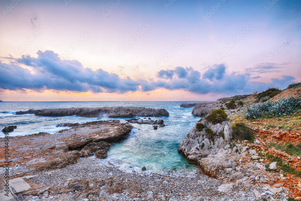 Marvelous seascape of Isolidda Beach near San Vito cape.