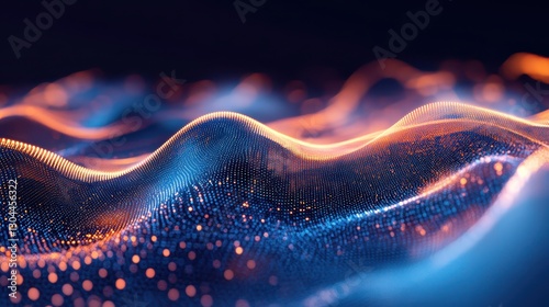 Abstract concept of time as floating digital numbers in an organized workspace