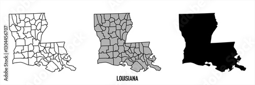 High detailed vector map - Louisiana

