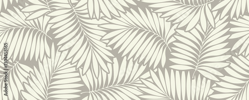 Abstract floral palm leaf seamless pattern. tropical leaves background.
