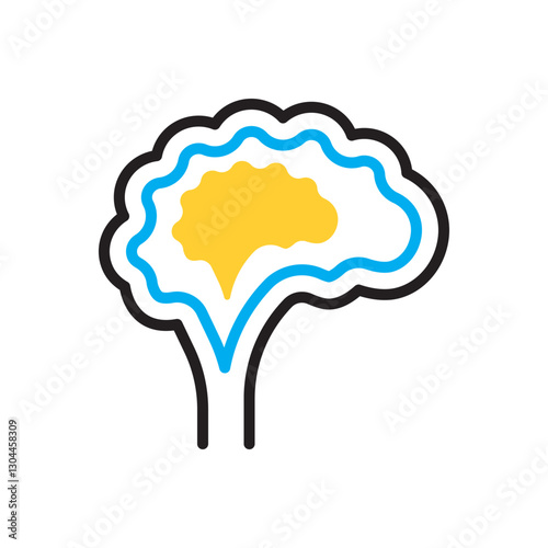 Multi color icon for brain