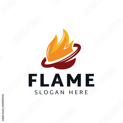 Fire or flame logo design isolated on white background.