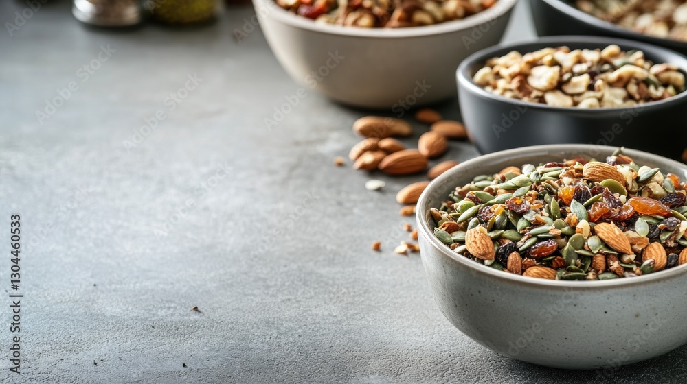Delicious and Nutritious Trail Mix: Almonds, Seeds, and Raisins Delicious and Nutritious Trail Mix: Almonds, Seeds, and Raisins