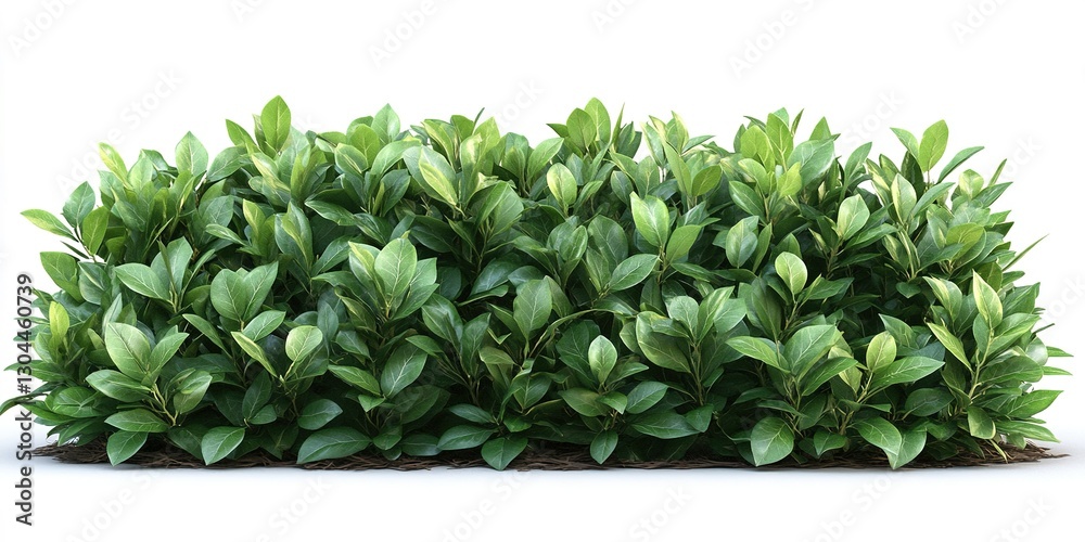 Fototapeta premium Lush green shrubbery creating a vibrant landscape feature in a garden setting during daylight hours