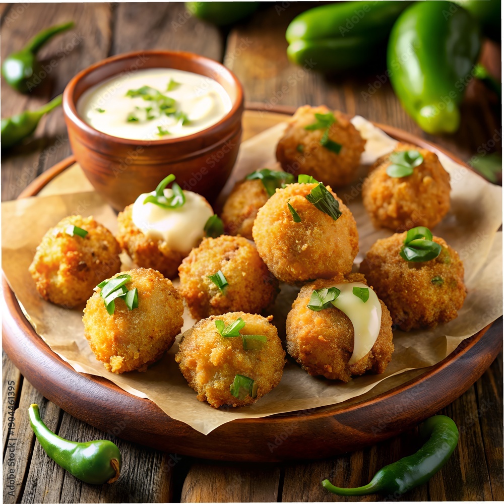 Crispy Jalapeno Popper Bites with Creamy Cheese Sauce Crispy Jalapeno Popper Bites with Creamy Cheese Sauce