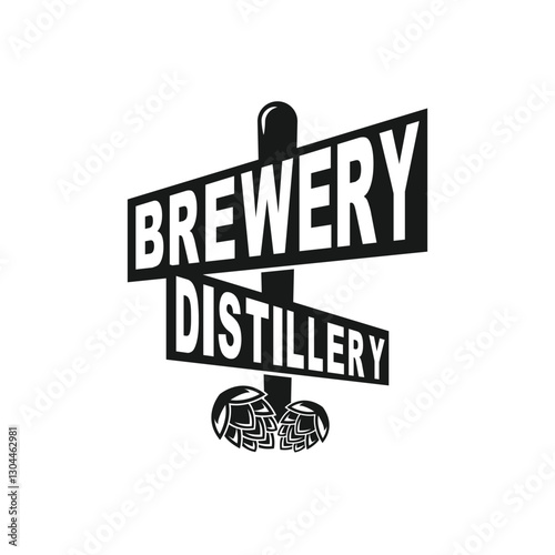Vintage retro craft brewery logo design