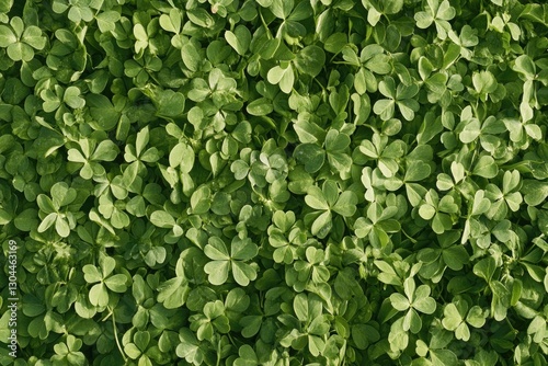 Wallpaper Mural Dense Patch of Shamrocks Creates a Uniform Green Pattern, Highlighting Nature's Simplicity From an Overhead Perspective Torontodigital.ca